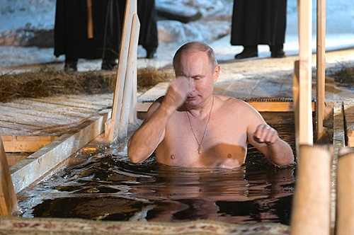 Putin celebrates Epiphany by bathing in ice cold waters. 61841.jpeg