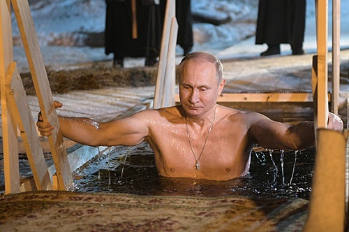 Putin celebrates Epiphany by bathing in ice cold waters. 61842.jpeg