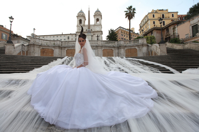 Wedding Dress With Longest Bridal Train